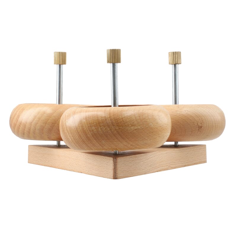 Wooden Bead Spinner with Triangular Base - 3 Revolving Spinner with Bearing, 3 Needle, 3 MTR Thread and Accessory (Patented)