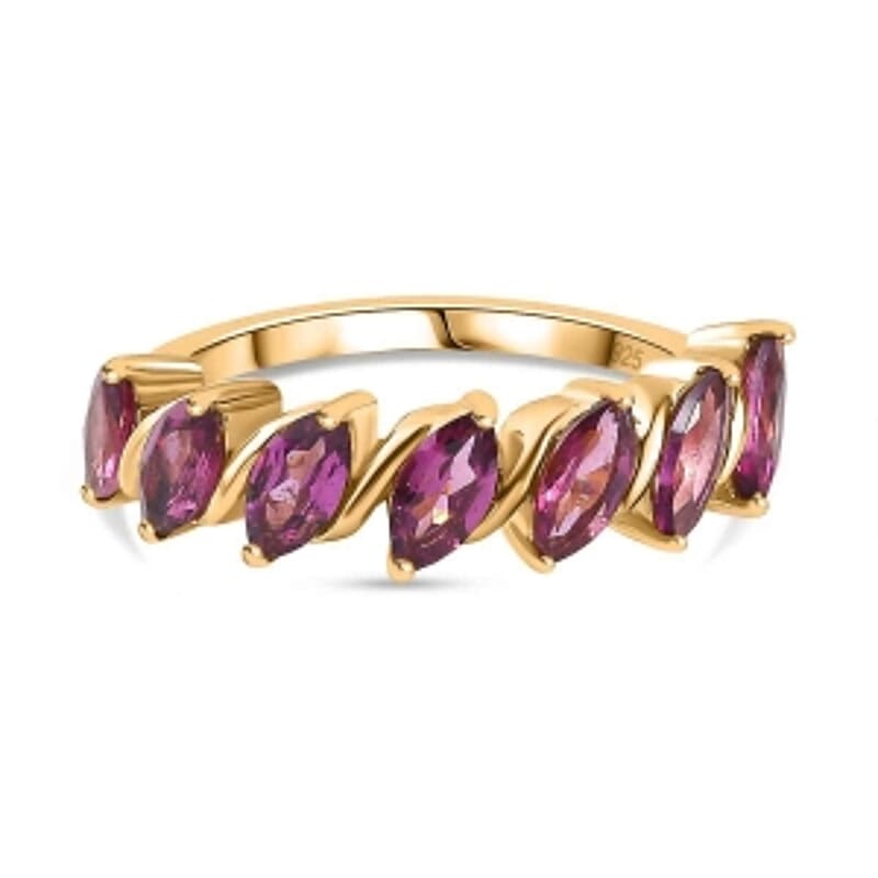 Orissa Rhodolite Garnet 2.13 ctw Fancy Ring in Vermeil Yellow Gold Over Sterling Silver (Size 9)