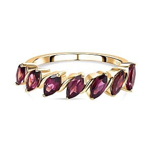 Orissa Rhodolite Garnet 2.13 ctw Fancy Ring in Vermeil Yellow Gold Over Sterling Silver (Size 10)