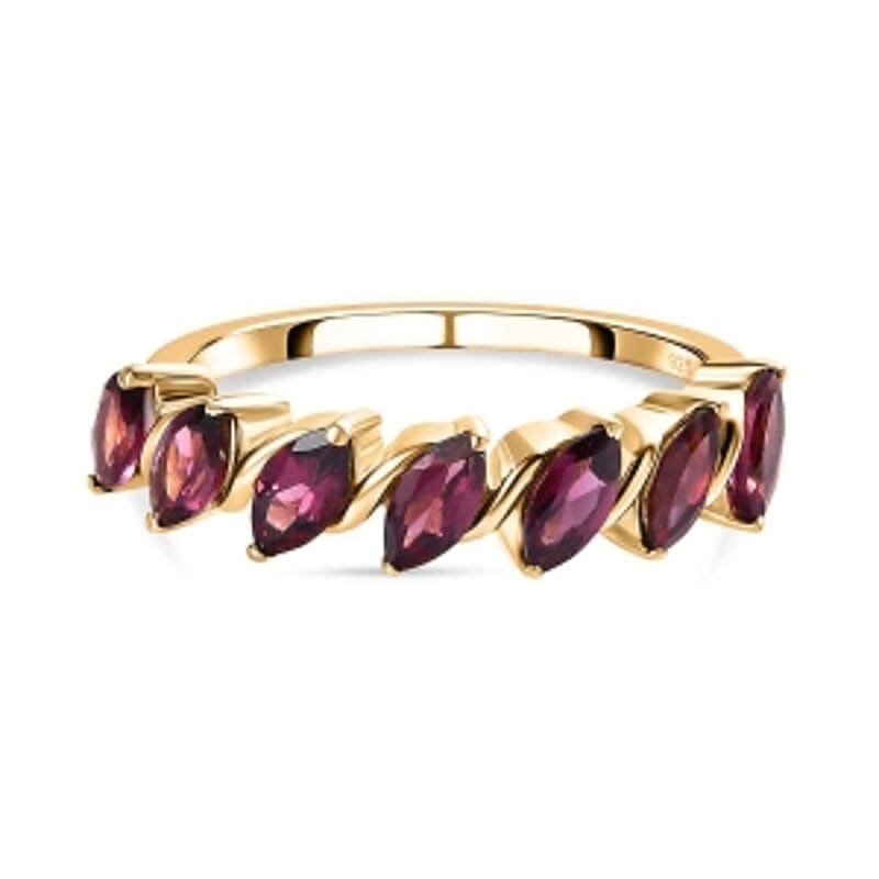 Orissa Rhodolite Garnet 2.13 ctw Fancy Ring in Vermeil Yellow Gold Over Sterling Silver (Size 10)