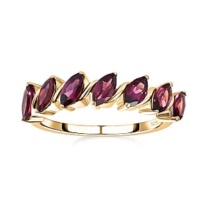 Orissa Rhodolite Garnet 2.13 ctw Fancy Ring in Vermeil Yellow Gold Over Sterling Silver (Size 10)