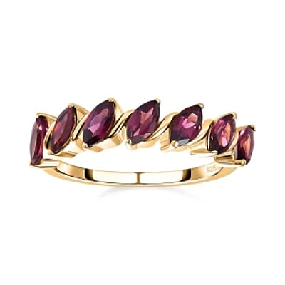 Orissa Rhodolite Garnet 2.13 ctw Fancy Ring in Vermeil Yellow Gold Over Sterling Silver (Size 10)