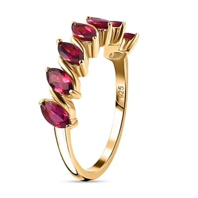 Orissa Rhodolite Garnet 2.13 ctw Fancy Ring in Vermeil Yellow Gold Over Sterling Silver (Size 10)