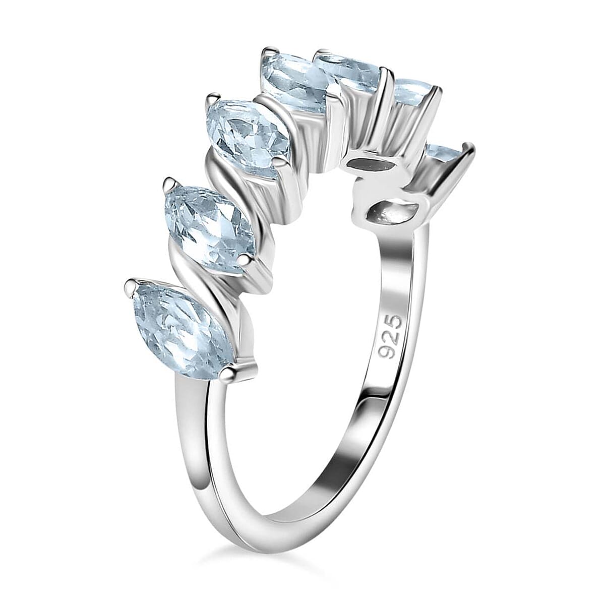 Sky Blue Topaz 2.00 ctw Ring in Rhodium Over Sterling Silver (Size 11.5)
