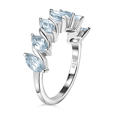 Sky Blue Topaz 2.00 ctw Ring in Rhodium Over Sterling Silver (Size 11.5)