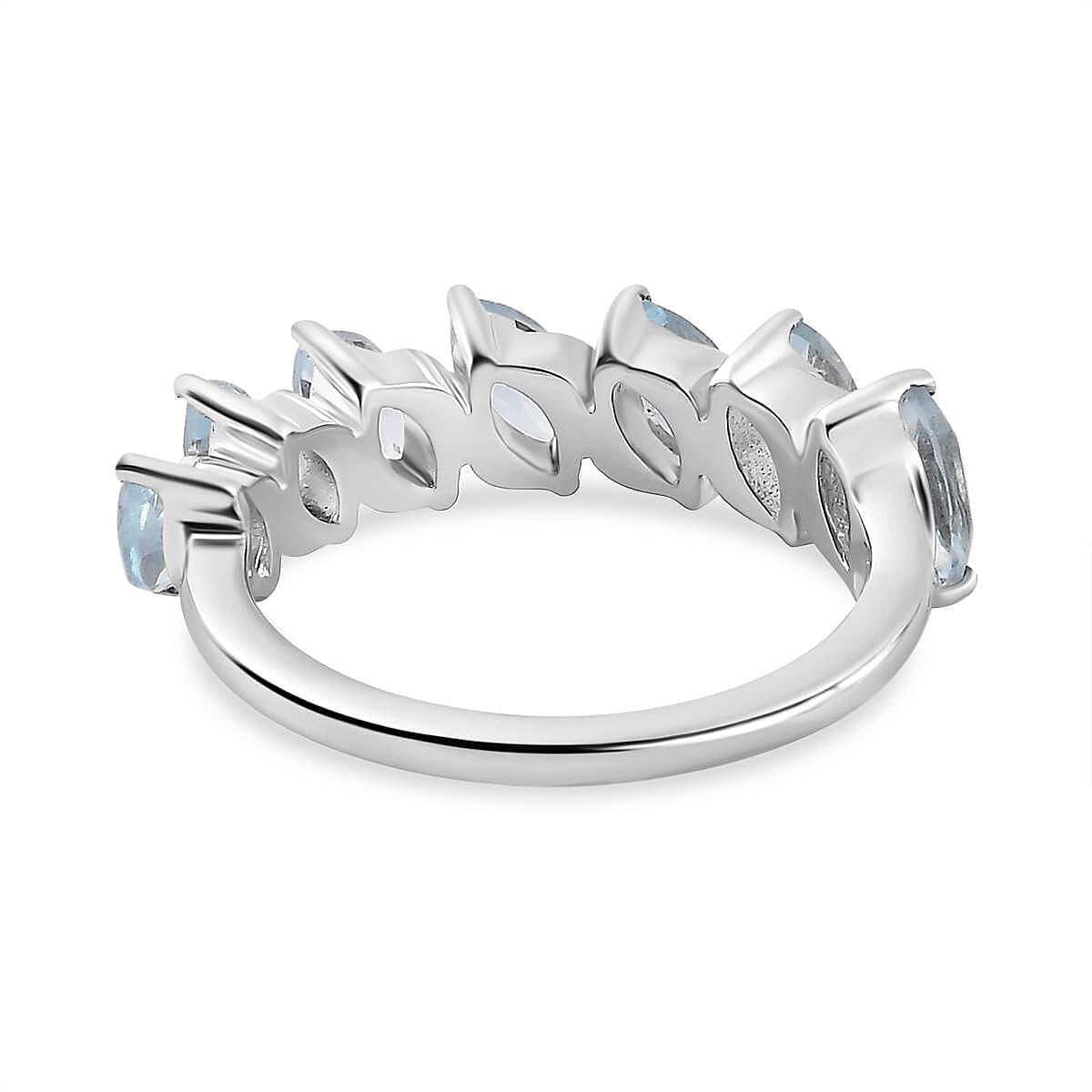 Sky Blue Topaz 2.00 ctw Ring in Rhodium Over Sterling Silver (Size 11.5)