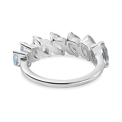 Sky Blue Topaz 2.00 ctw Ring in Rhodium Over Sterling Silver (Size 11.5)