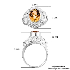 Brazilian Citrine 4.35 ctw Ring in Sterling Silver (Size 11.5)