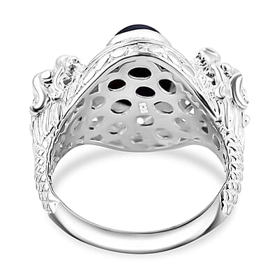 Star Blue Sapphire 5.92 ctw Ring in Sterling Silver (Size 10)
