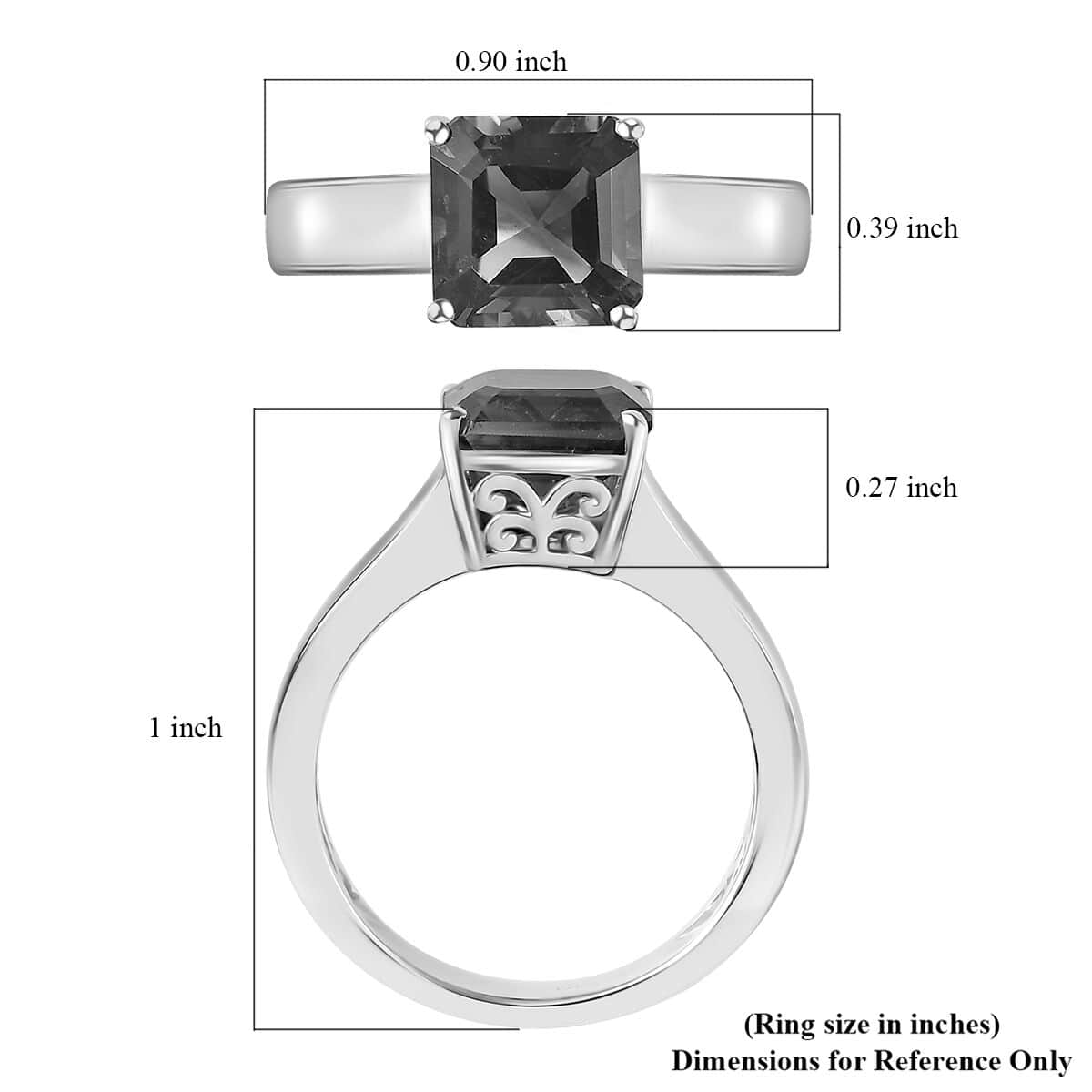 Asscher Cut Premium Moroccan Amethyst Solitaire Ring in Platinum Over Sterling Silver (Size 5.0) 2.50 ctw image number 5