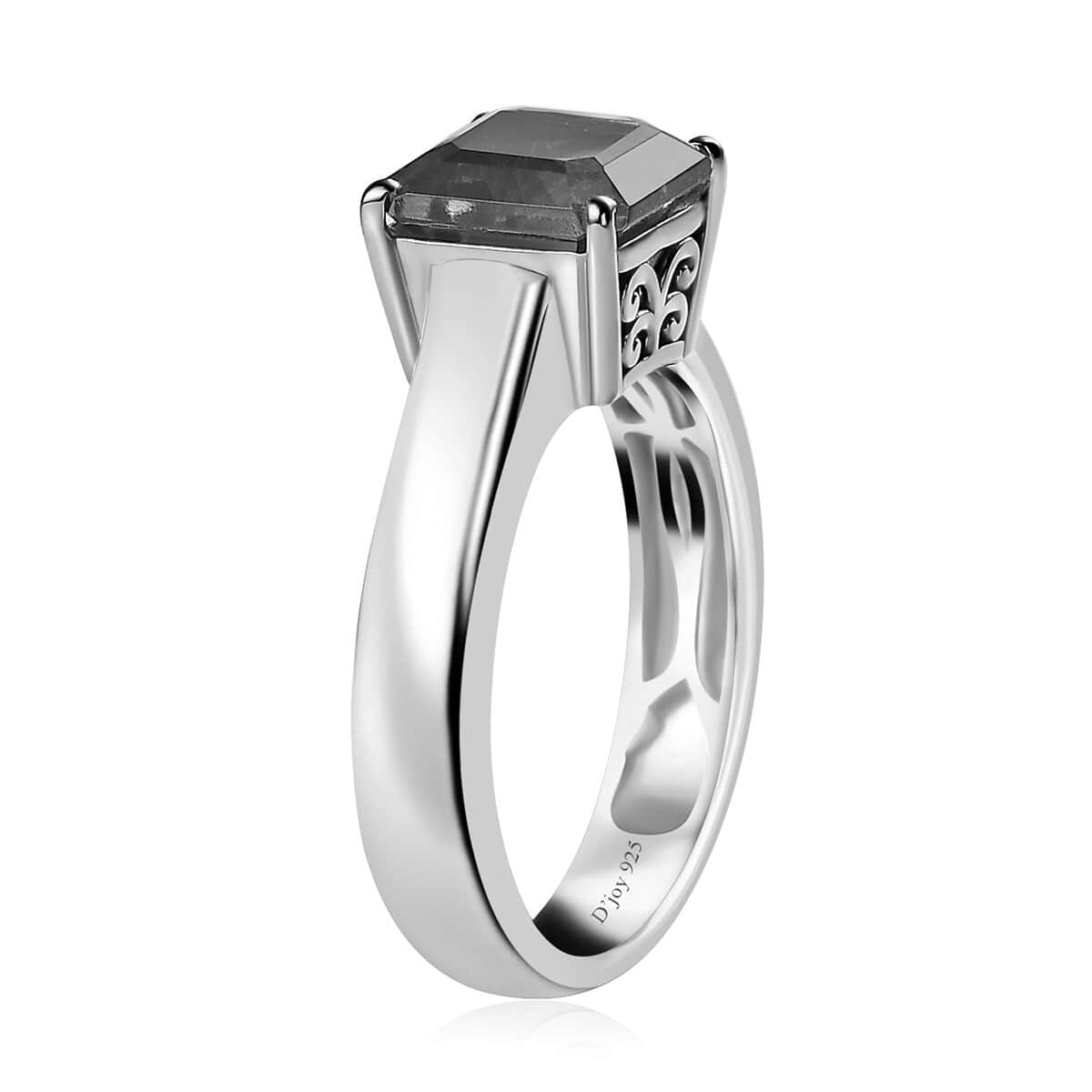 Asscher Cut Premium Moroccan Amethyst Solitaire Ring in Platinum Over Sterling Silver (Size 7.0) 2.50 ctw image number 3