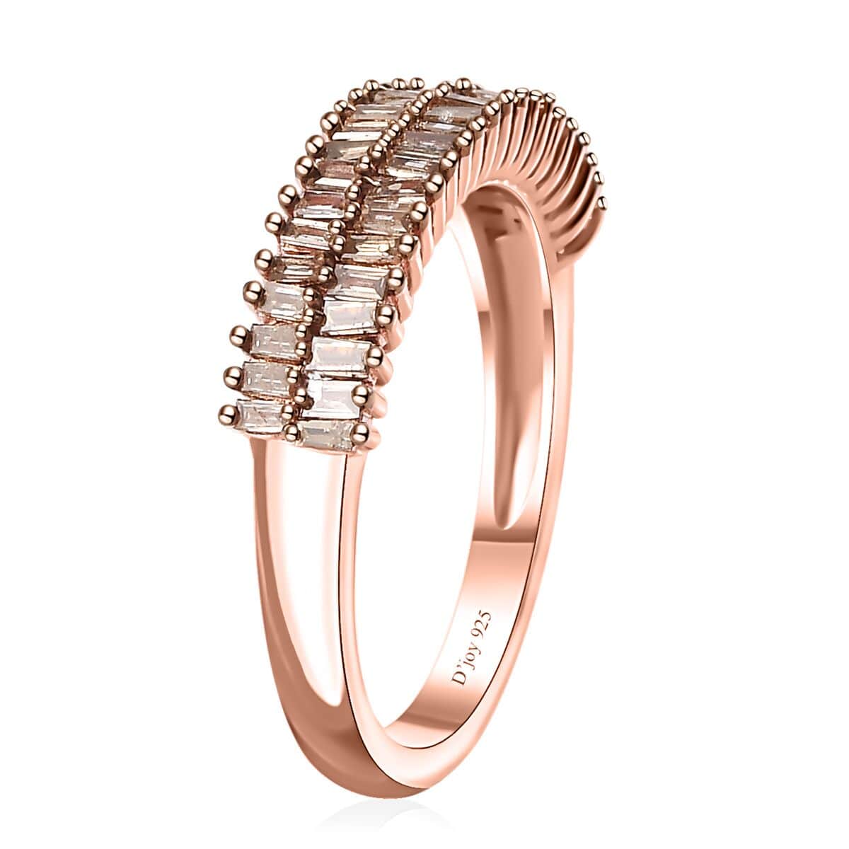 Natural Champagne Diamond Band Ring in Vermeil Rose Gold Over Sterling Silver (Size 10.0) 0.35 ctw image number 3