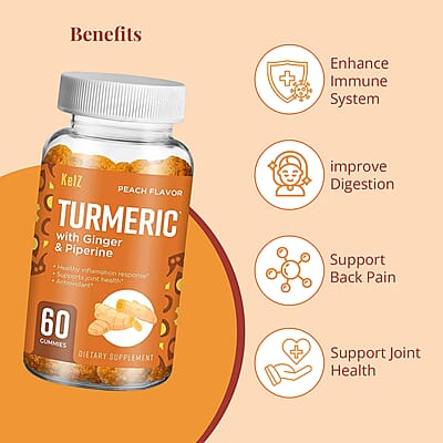 Kelz Turmeric and Ginger (60 Gummies)