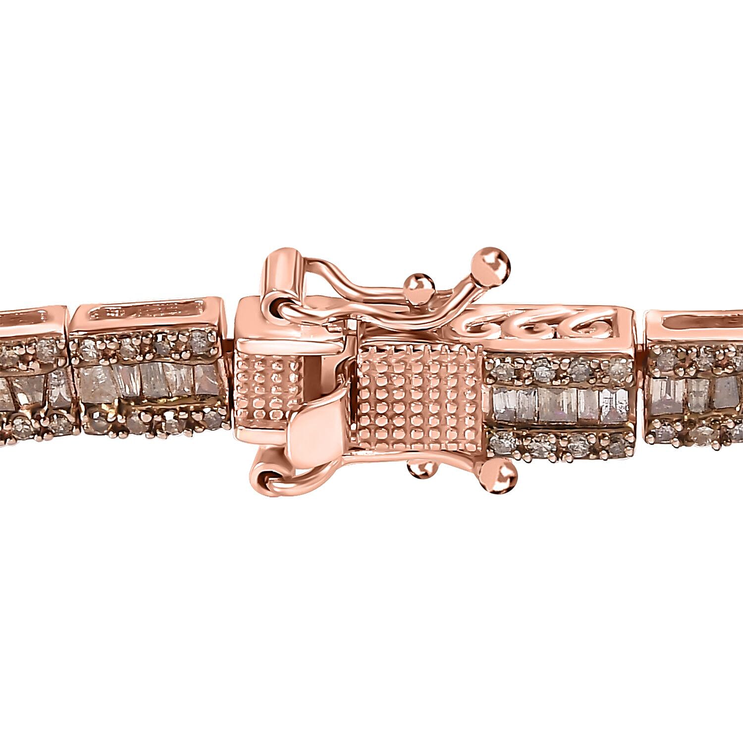 D'Joy Natural Champagne Diamond Bracelet in Vermeil Rose Gold Over Sterling Silver (7.25 In) 2.90 ctw