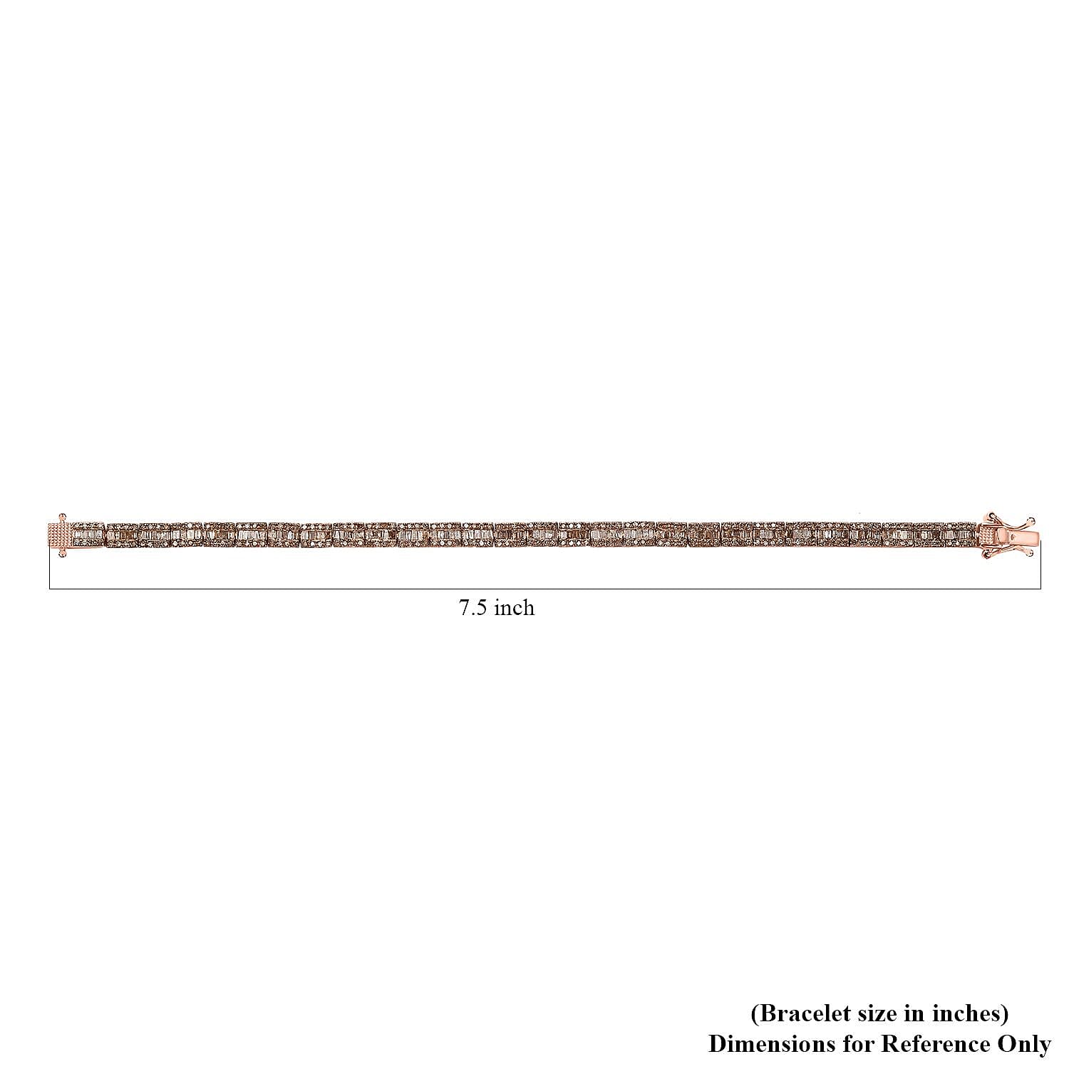 D'Joy Natural Champagne Diamond Bracelet in Vermeil Rose Gold Over Sterling Silver (7.25 In) 2.90 ctw