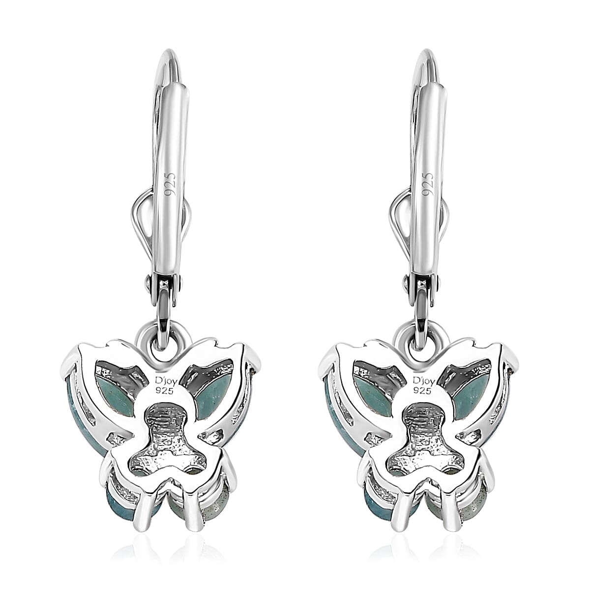 Grandidierite Butterfly Lever Back Earrings in Platinum Over Sterling Silver 1.25 ctw