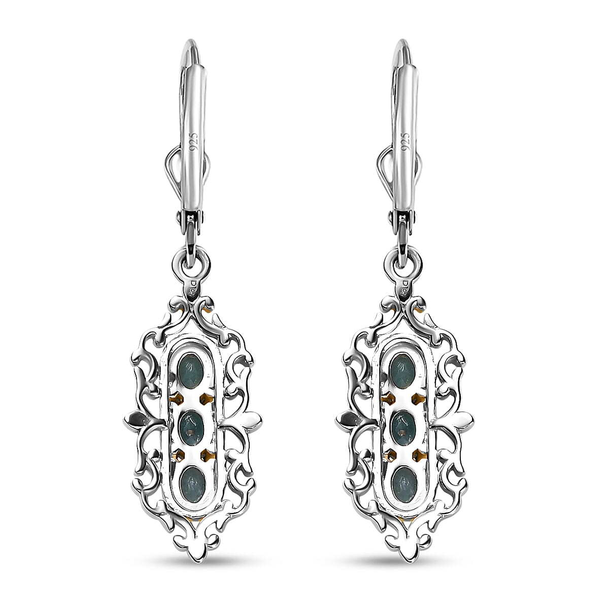 Premium Grandidierite Lever Back Earrings in Vermeil YG and Platinum Over Sterling Silver 1.15 ctw