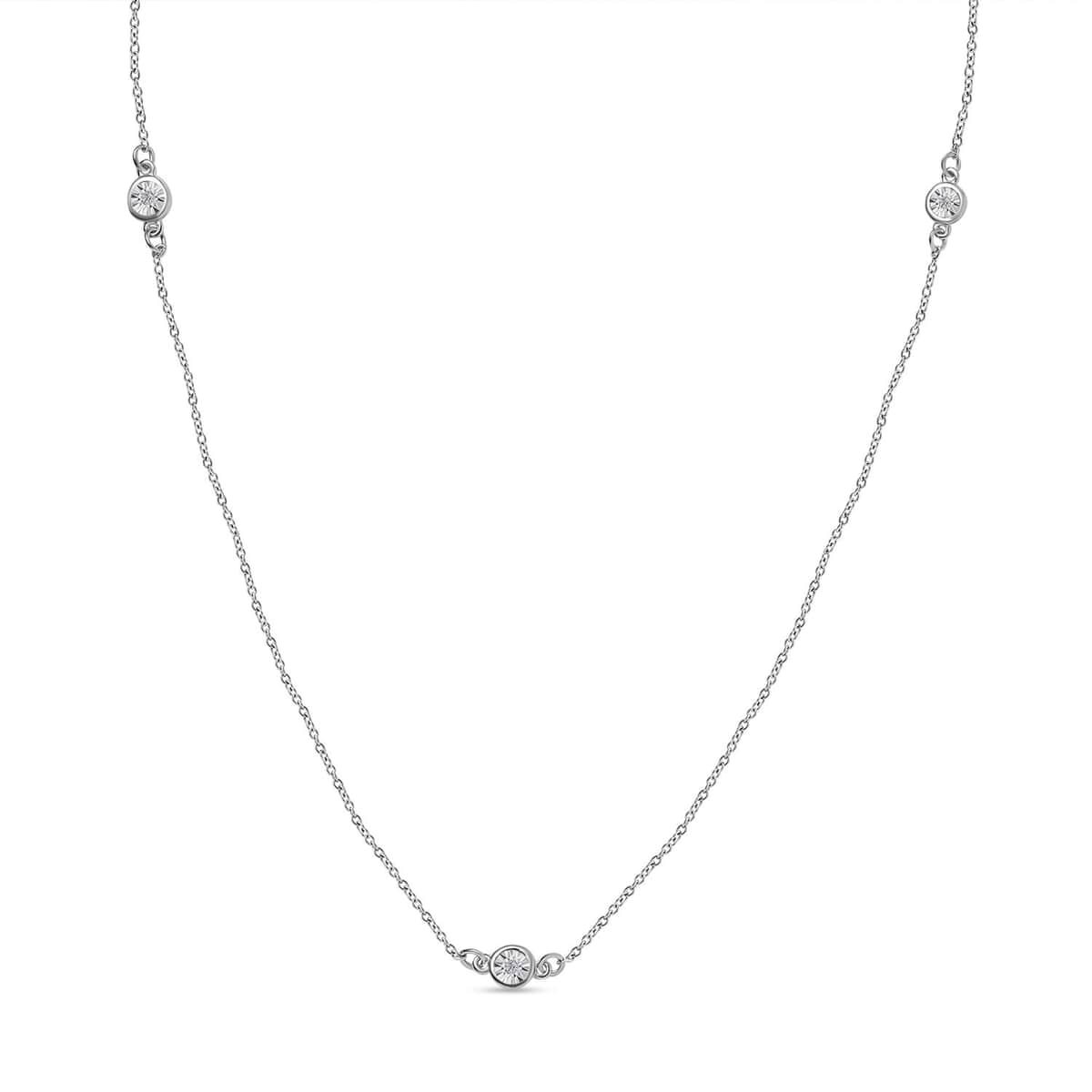 Diamond Accent Necklace (18 Inches) in Platinum Over Sterling Silver image number 0