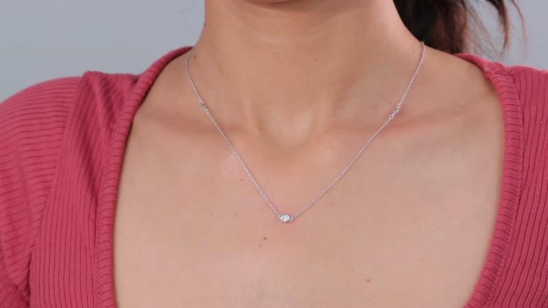 Diamond Accent Necklace (18 Inches) in Platinum Over Sterling Silver