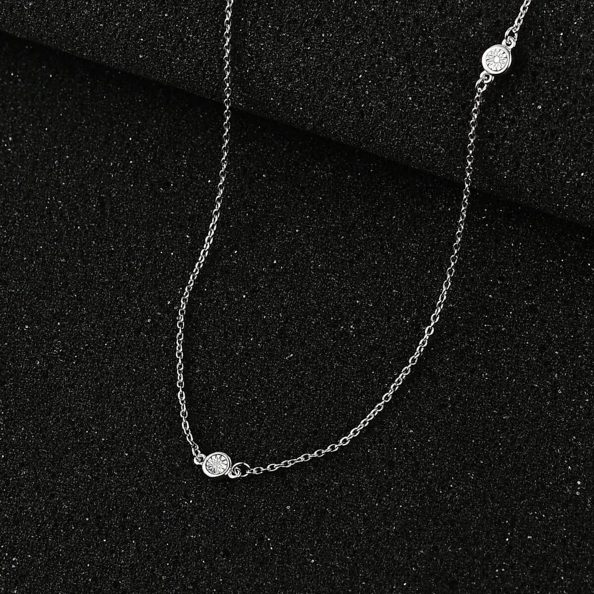Diamond Accent Necklace (18 Inches) in Platinum Over Sterling Silver image number 1