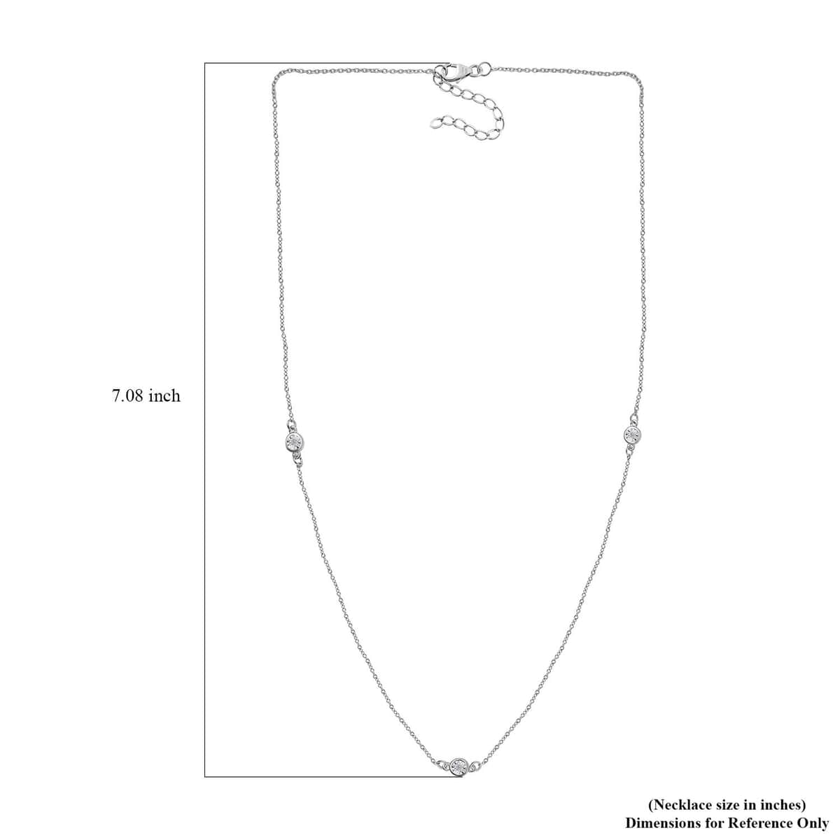 Diamond Accent Necklace (18 Inches) in Platinum Over Sterling Silver image number 4