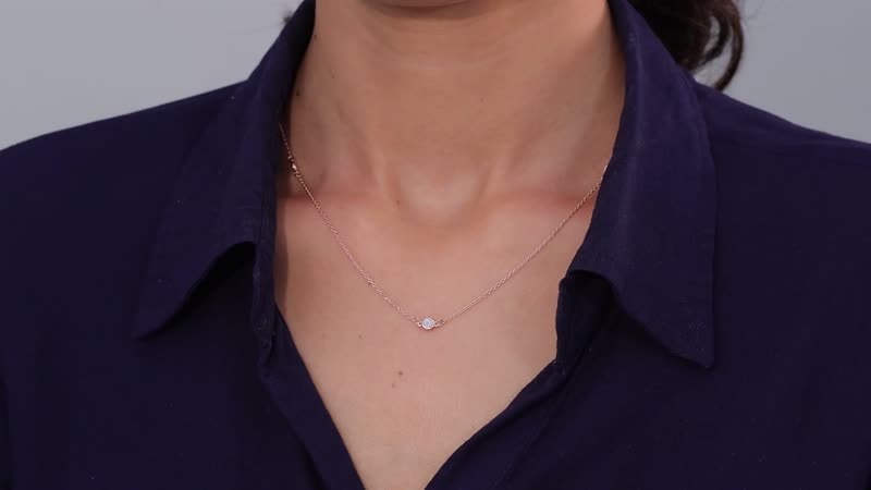 Diamond Accent Necklace 18 Inches in Vermeil Rose Gold Over Sterling Silver