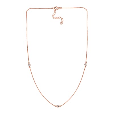 Diamond Accent Necklace 18 Inches in Vermeil Rose Gold Over Sterling Silver