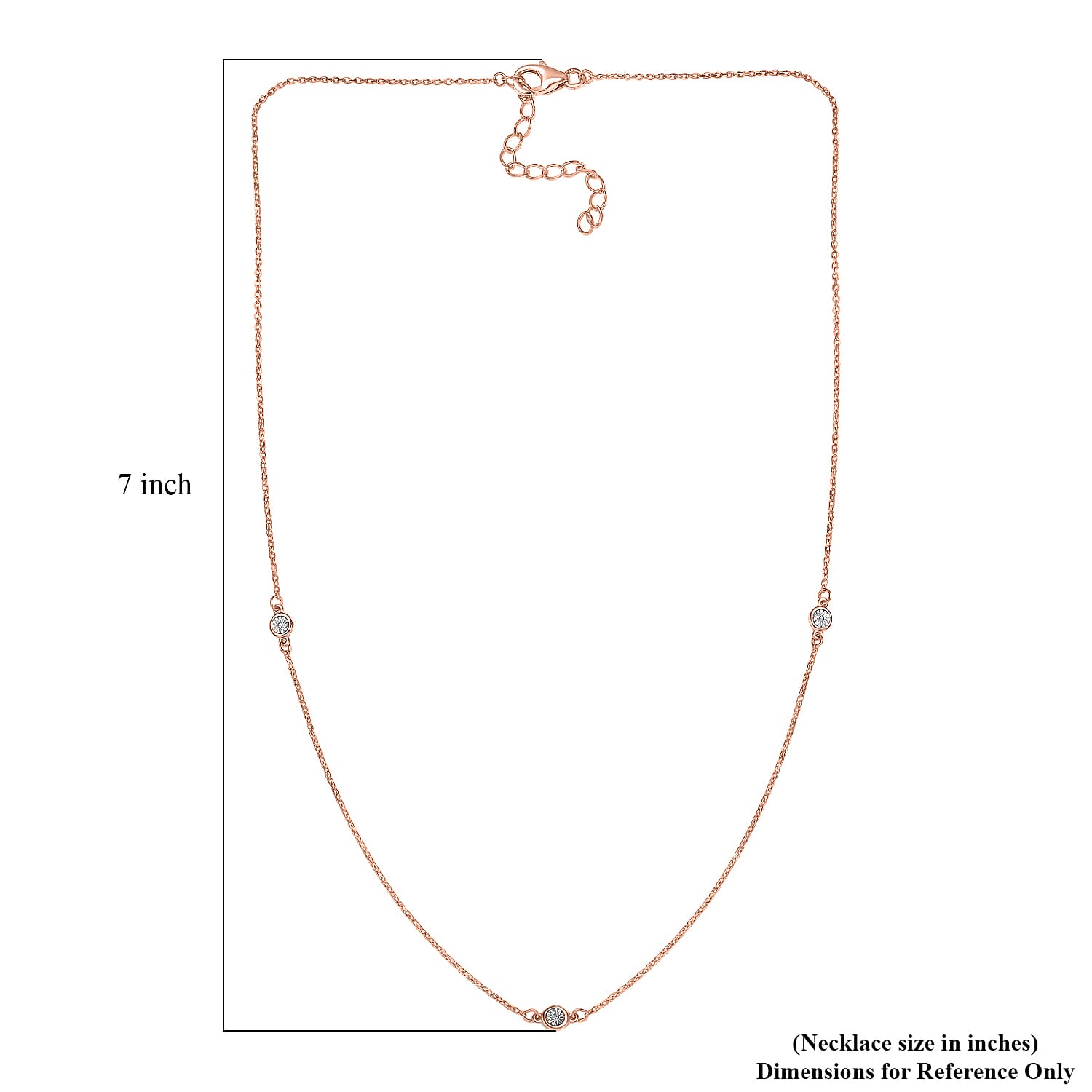 Diamond Accent Necklace 18 Inches in Vermeil Rose Gold Over Sterling Silver