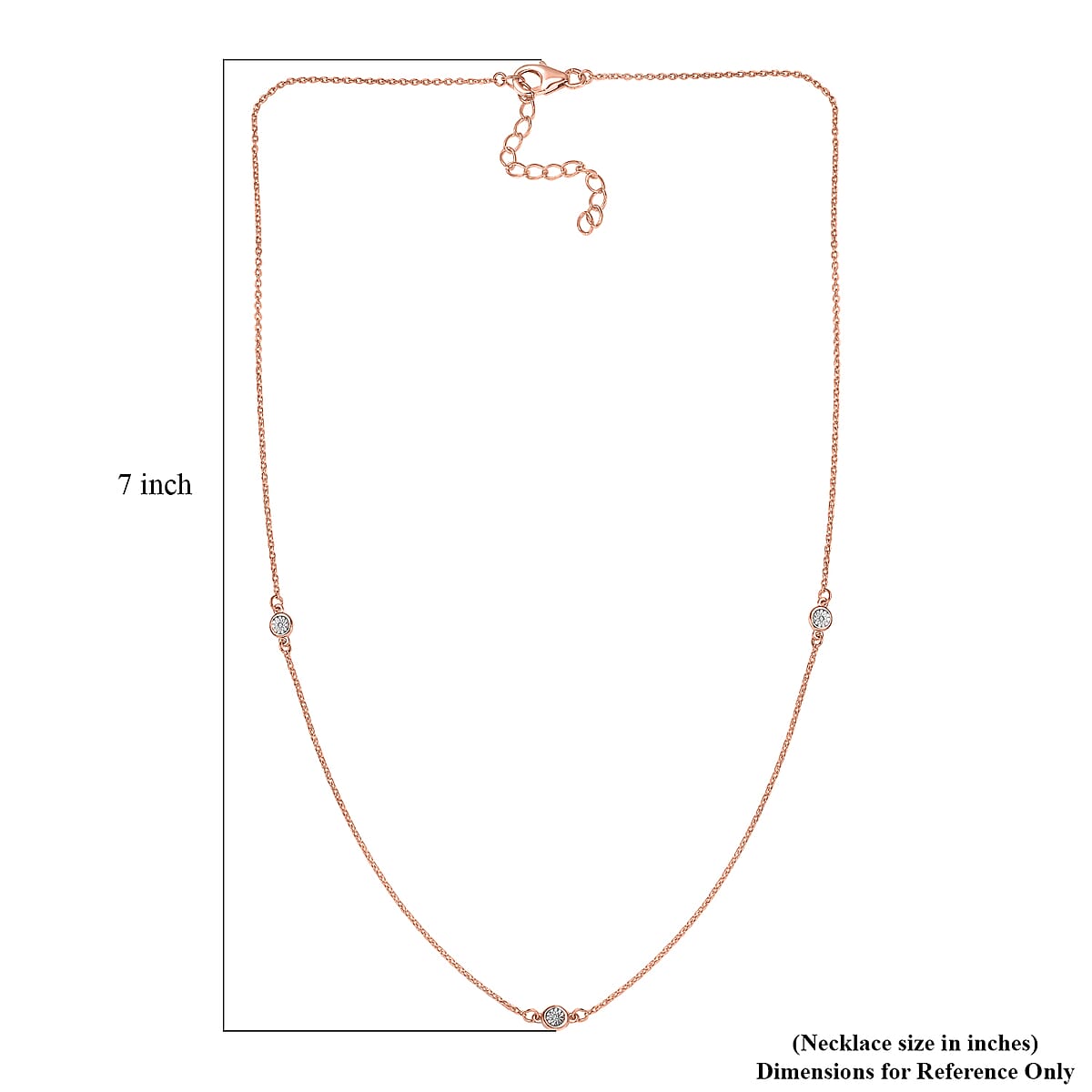 Diamond Accent Necklace 18 Inches in Vermeil Rose Gold Over Sterling Silver image number 5