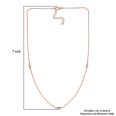 Diamond Accent Necklace 18 Inches in Vermeil Rose Gold Over Sterling Silver