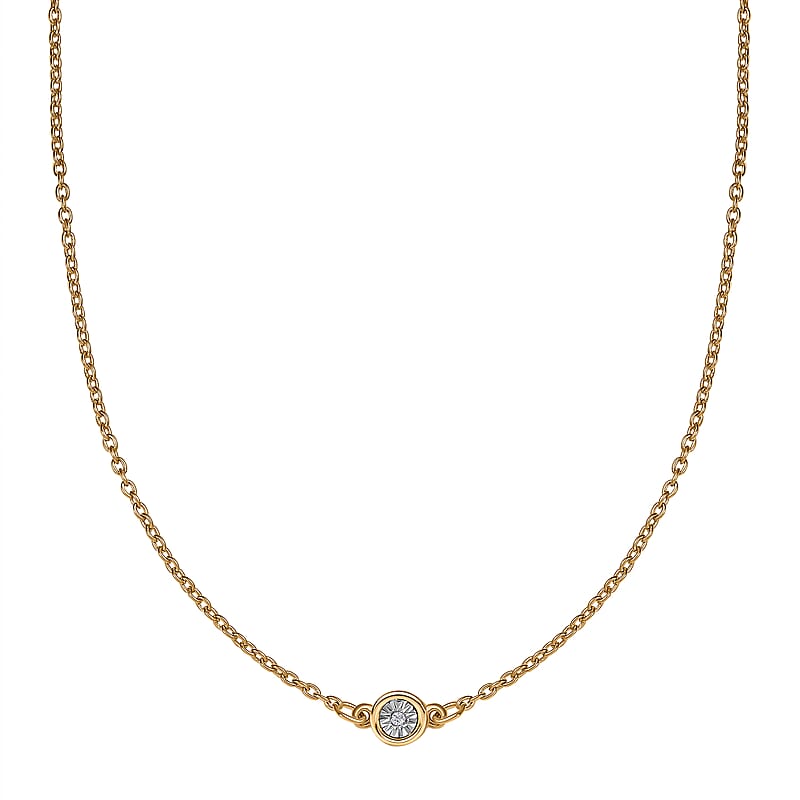 Diamond Accent Necklace 18 Inches in Vermeil Yellow Gold Over Sterling Silver