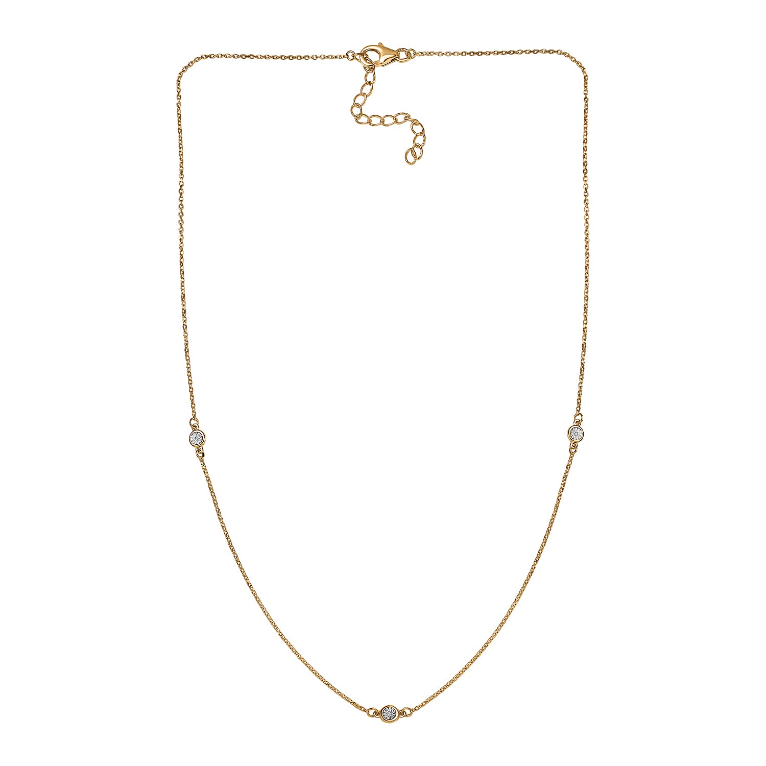Diamond Accent Necklace 18 Inches in Vermeil Yellow Gold Over Sterling Silver