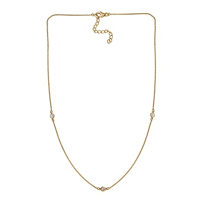 Diamond Accent Necklace 18 Inches in Vermeil Yellow Gold Over Sterling Silver