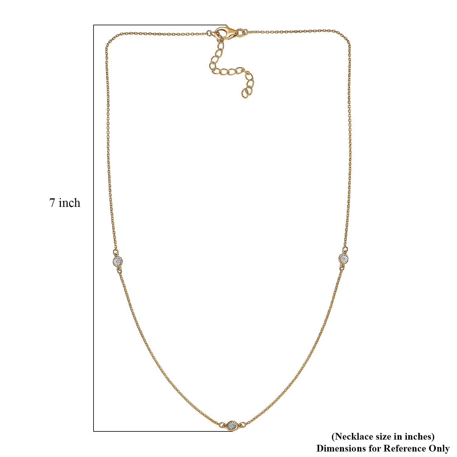 Diamond Accent Necklace 18 Inches in Vermeil Yellow Gold Over Sterling Silver