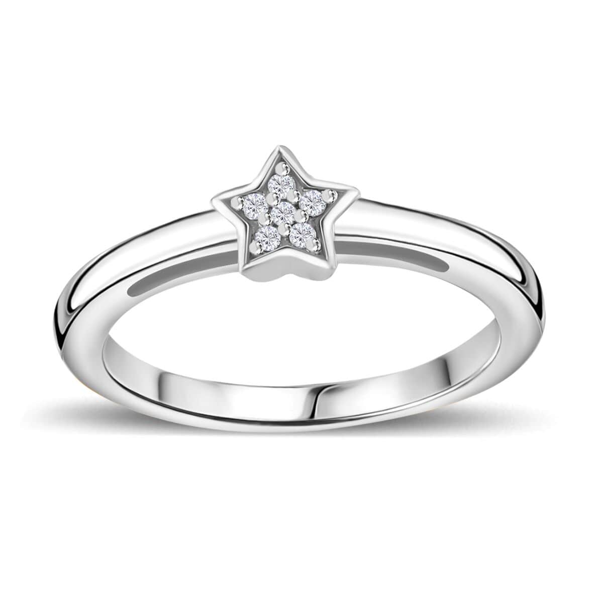 Diamond Accent Ring in Platinum Over Sterling Silver (Size 6.0) image number 0