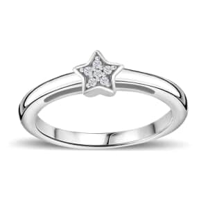 Diamond Accent Ring in Platinum Over Sterling Silver (Size 6.0)