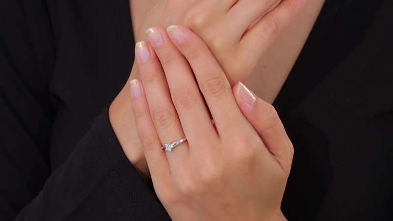 Diamond Accent Ring in Platinum Over Sterling Silver (Size 6.0)