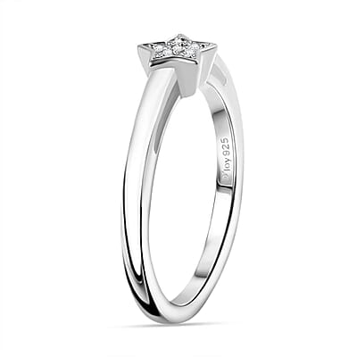 Diamond Accent Ring in Platinum Over Sterling Silver (Size 6.0)