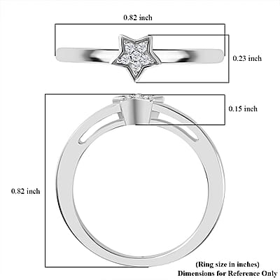 Diamond Accent Ring in Platinum Over Sterling Silver (Size 6.0)
