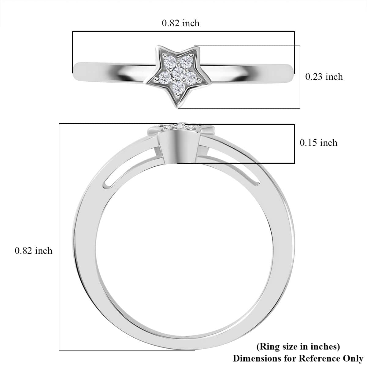 Diamond Accent Ring in Platinum Over Sterling Silver (Size 6.0) image number 5