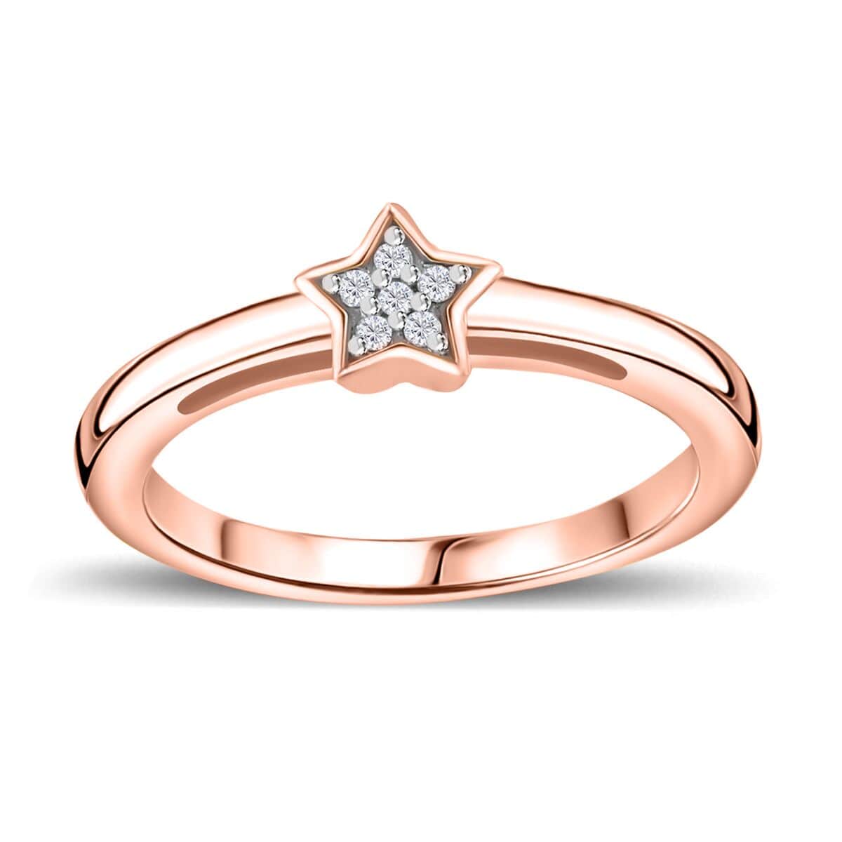 Diamond Accent Ring in Vermeil Rose Gold Over Sterling Silver (Size 6.0) image number 0