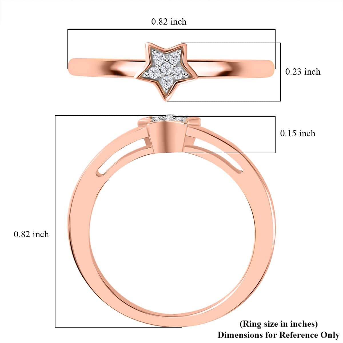 Diamond Accent Ring in Vermeil Rose Gold Over Sterling Silver (Size 6.0) image number 5