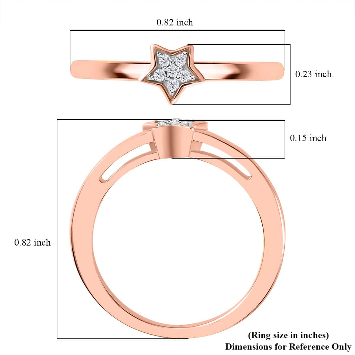 Diamond Accent Ring in Vermeil Rose Gold Over Sterling Silver (Size 8.0) image number 5