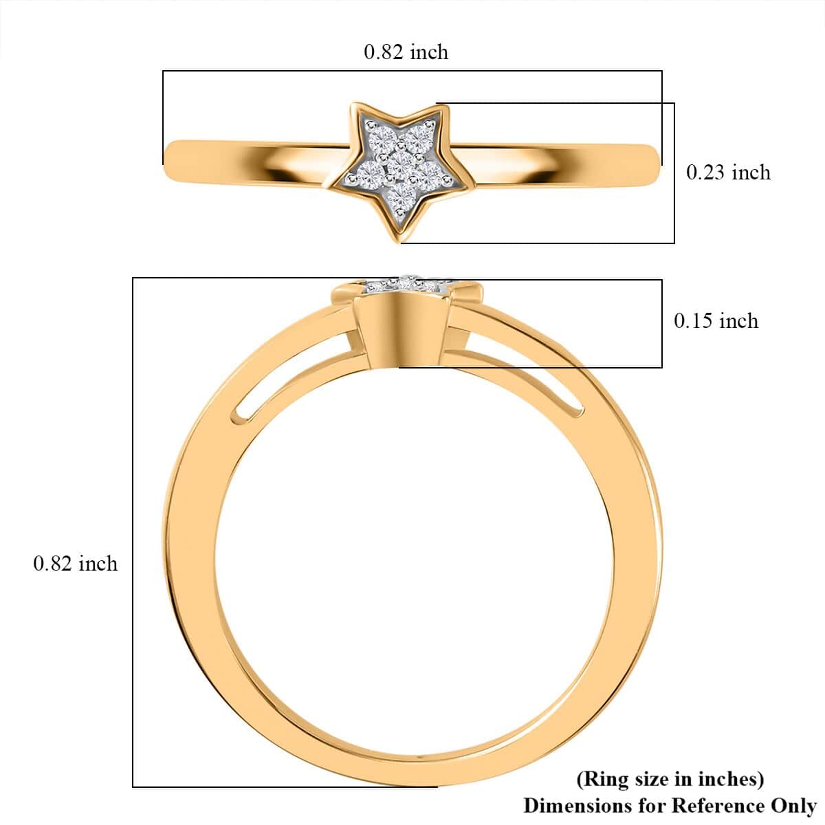 Diamond Accent Ring in Vermeil Yellow Gold Over Sterling Silver (Size 6.0) image number 5