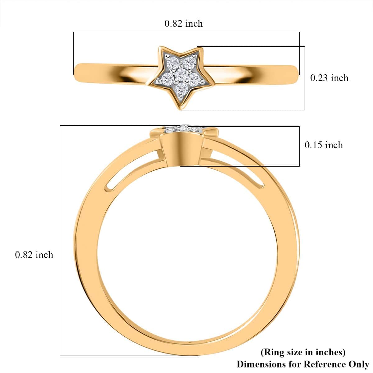 Diamond Accent Ring in Vermeil Yellow Gold Over Sterling Silver (Size 8.0) image number 5