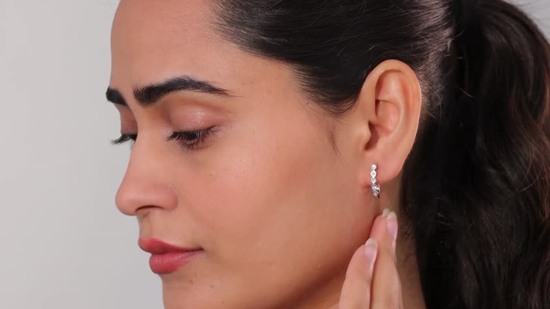 Diamond Accent Earrings in Platinum Over Sterling Silver