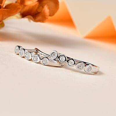 Diamond Accent Earrings in Platinum Over Sterling Silver