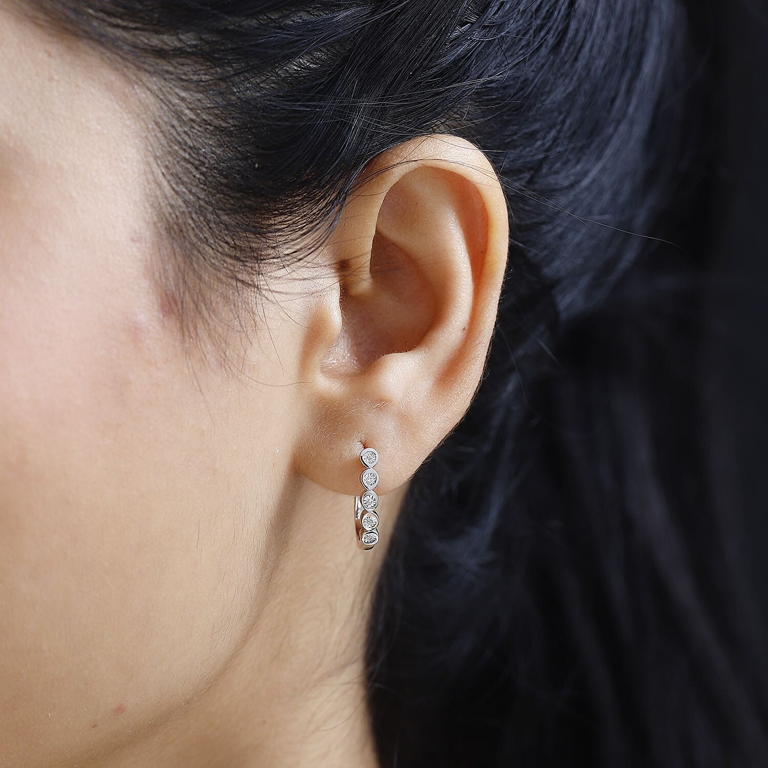 Diamond Accent Earrings in Platinum Over Sterling Silver
