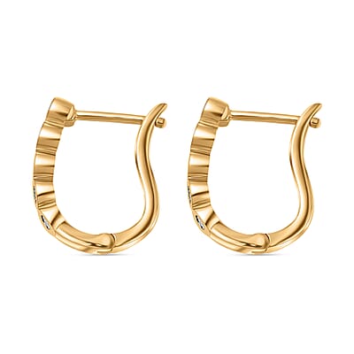 Diamond Accent Huggies Earrings in Vermeil Yellow Gold Over Sterling Silver