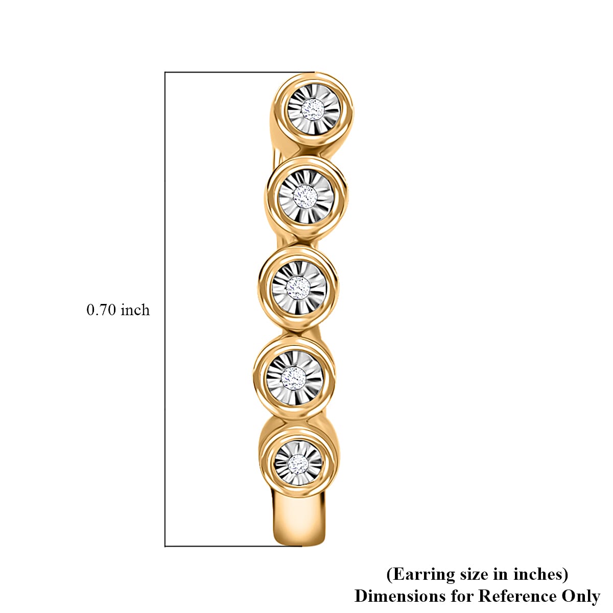 Diamond Accent Huggies Earrings in Vermeil Yellow Gold Over Sterling Silver